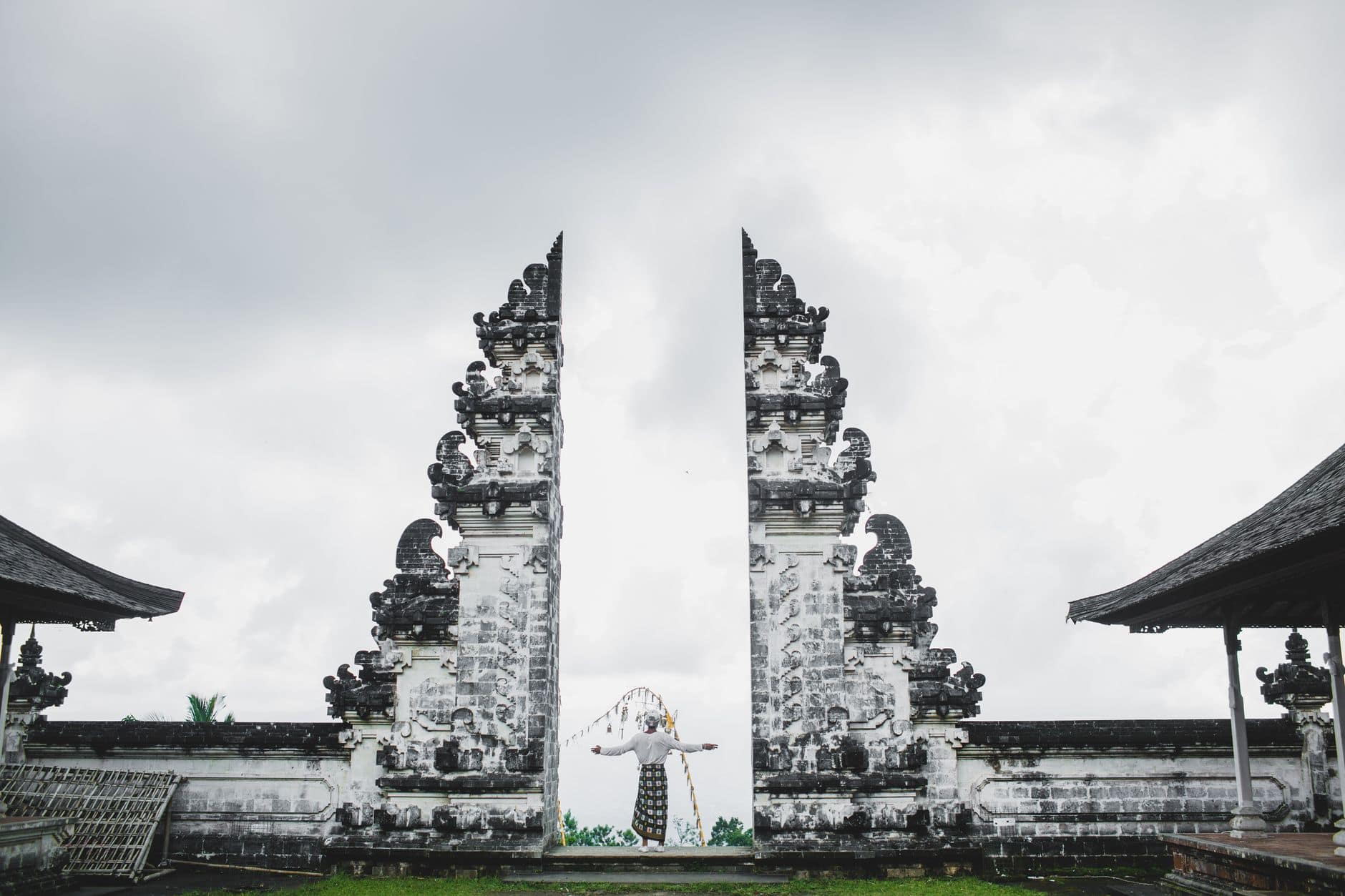 Lempuyang Temple Gates of Heaven framing Mount Agung in east Bali